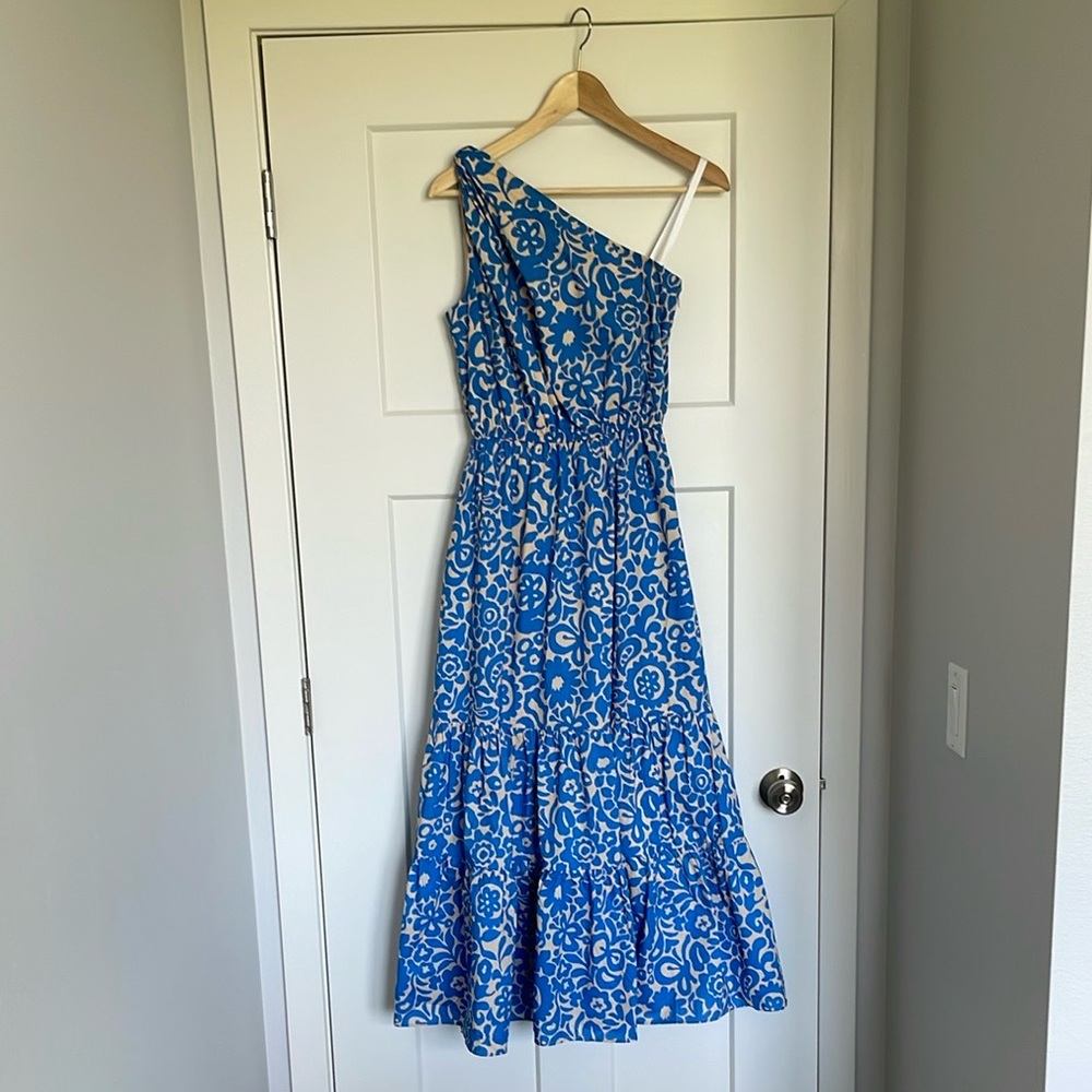 NWT English Factory Blue Floral One-Shoulder Sundress Size XS